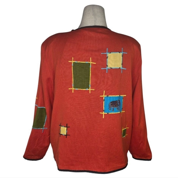 Allure Vintage Y2K Boho Patchwork Animal Print Jacket L India Cotton Rayon Flax - Picture 3 of 7